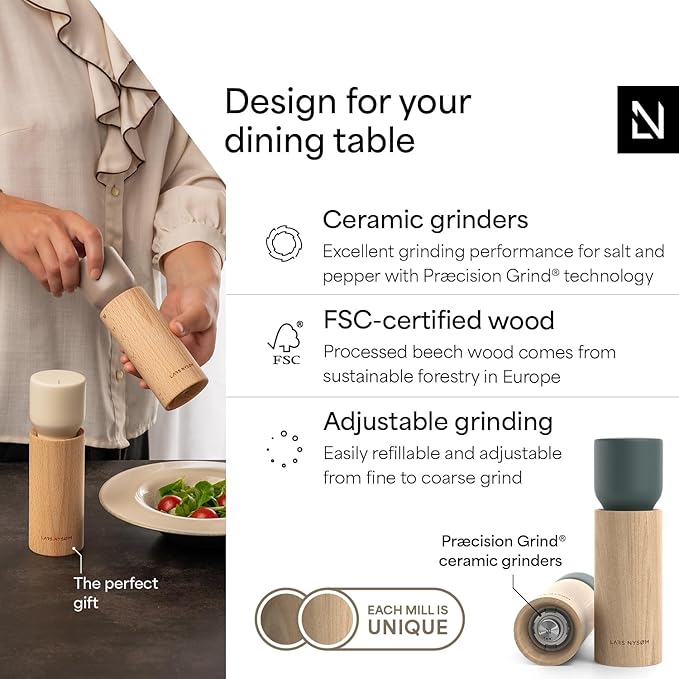 LARS NYSØM Wooden Salt and Pepper Grinder Set Manual - Image 2