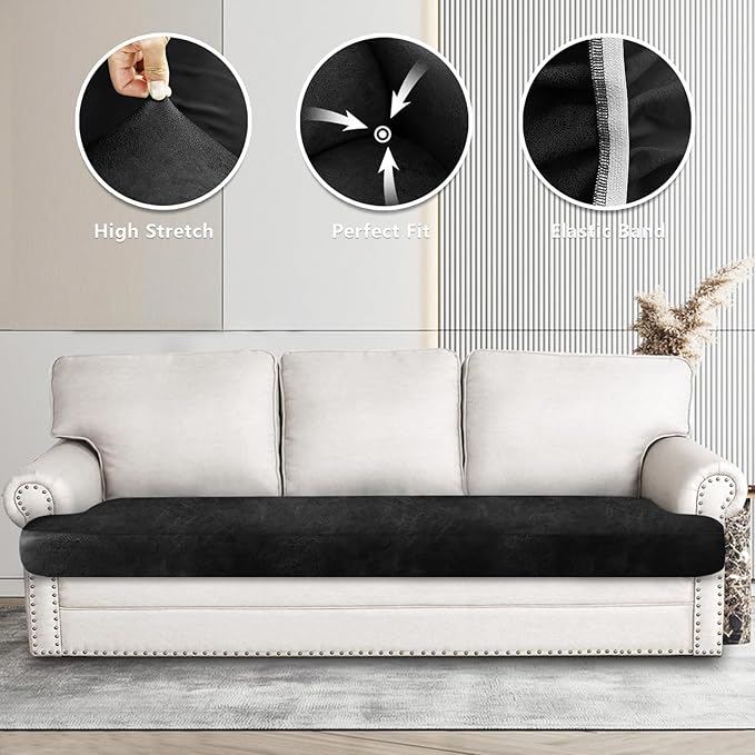 Leather Look Couch Cushion Covers Sofa Seat Slipcovers Sets Couches Furniture - Image 6