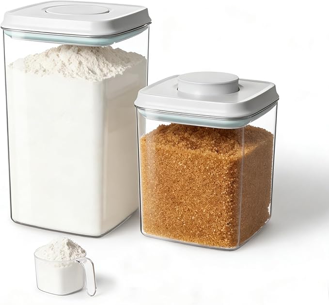 Ankou Food Storage Container Sets, 2.8 Qt + 4.2 Qt Airtight Canisters by ANKOU