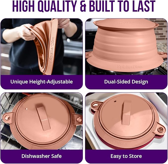 L.I.Q Silicone Splatter Guard – Fits 8 and 10 Inch Pots – Microwave Safe and - Image 4