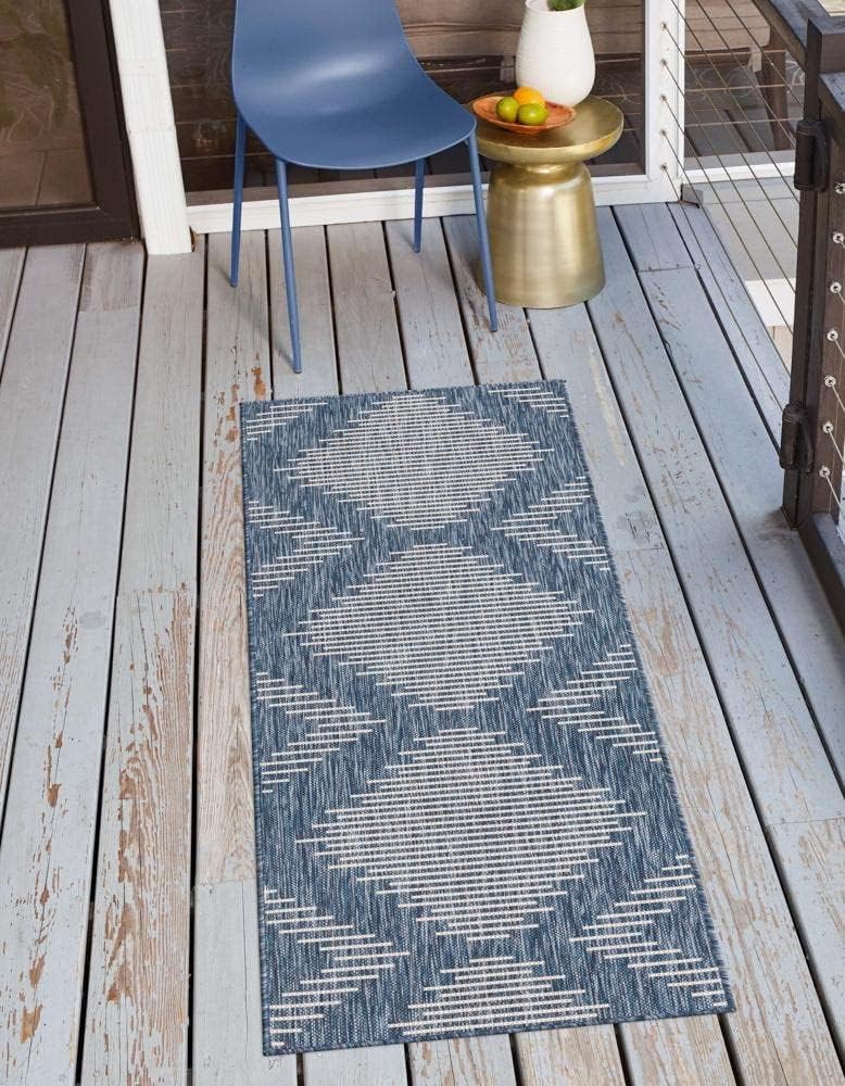 Unique Loom Outdoor Modern Collection Area Rug - Tambor (3' 3" x 12&...