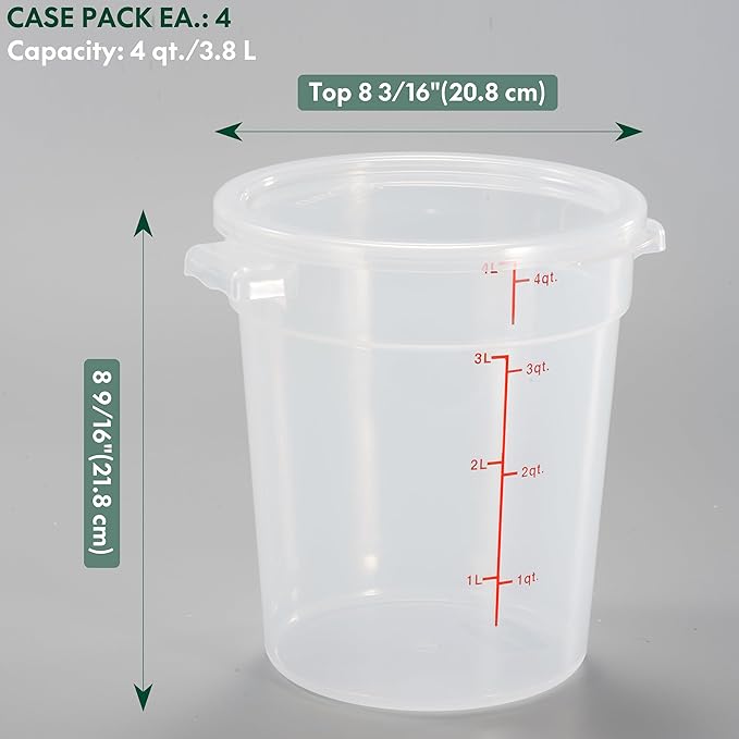 CURTA 4 Quart Translucent Round Food Storage Container - Image 2