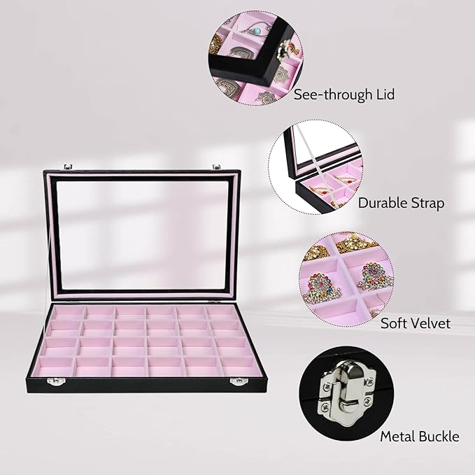 Stratalife Earring Organizer Velvet Jewelry Organizer Box Jewelry Display - Image 2