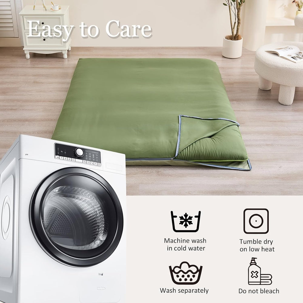 Futon Mattress Cover, Zippered Japanese Floor Mattress Cover
