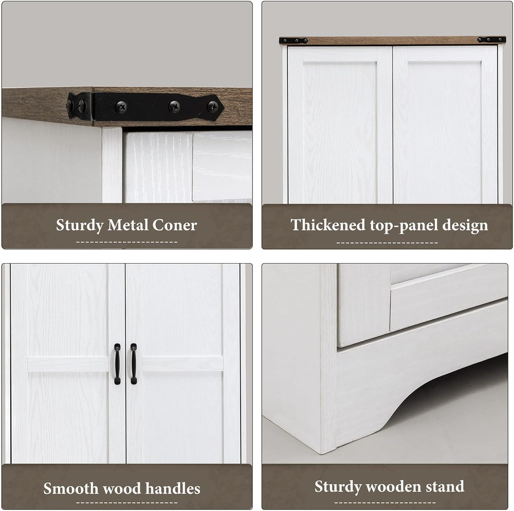 71" Wooden Armoire Wardrobe Closet with 2 Doors & 2 Drawers, White