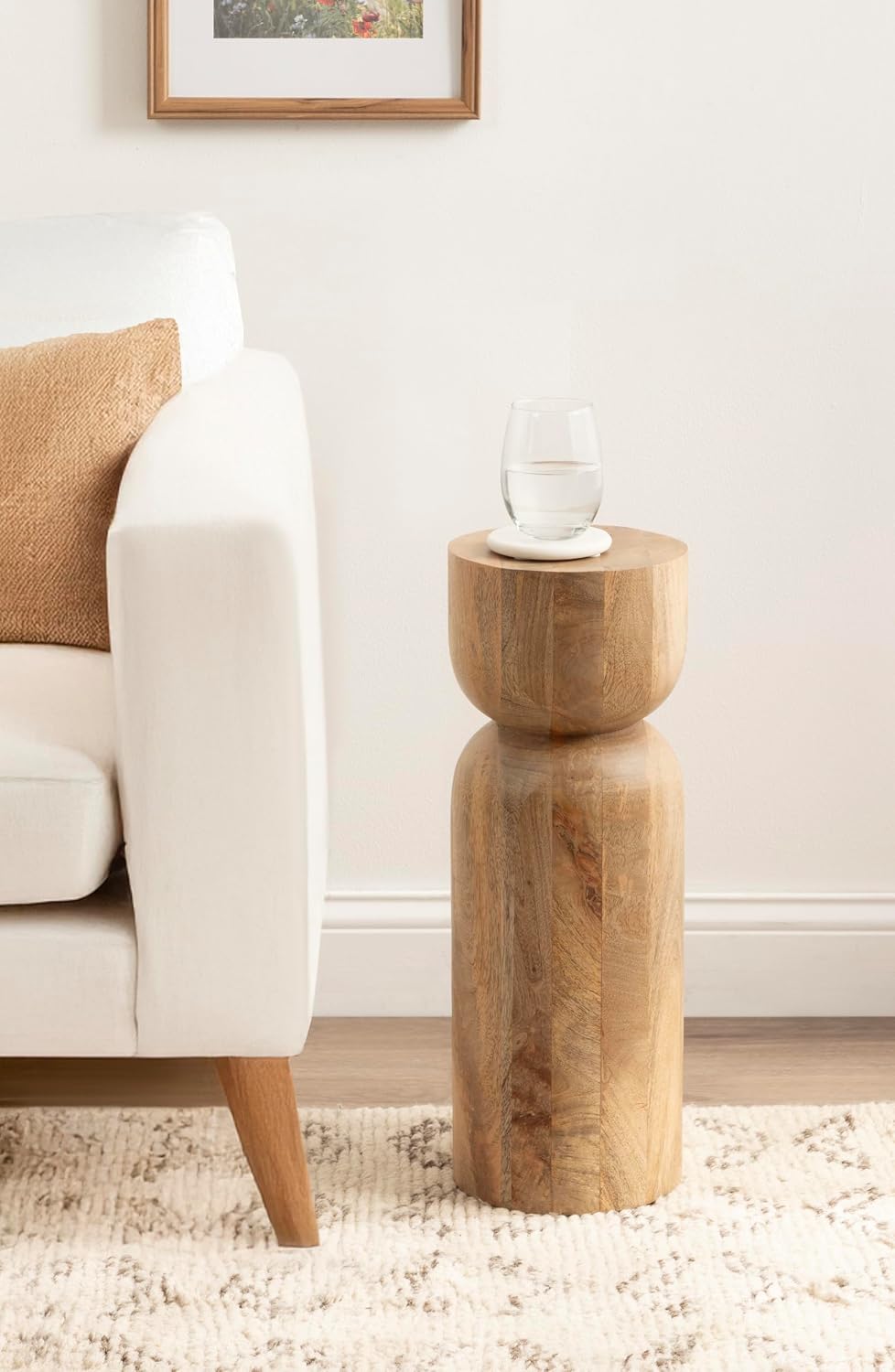 Kate and Laurel Teo Transitional Mango Wood Drink Table, 8 x 8 x 22, Natural ...