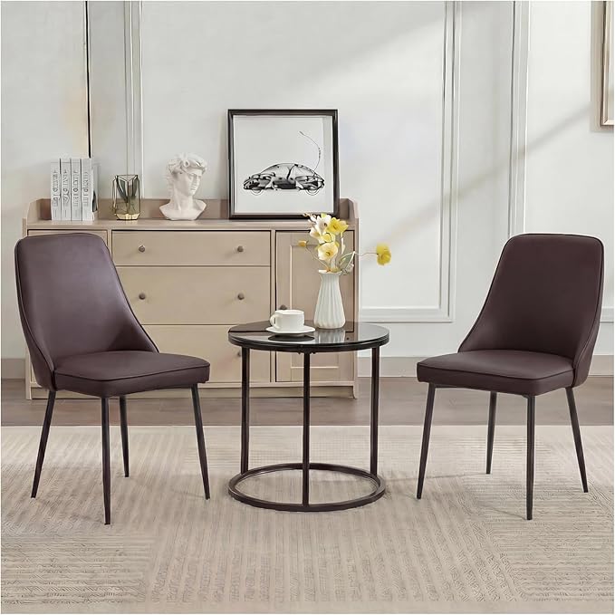 Modern Dining Chairs Set of 6, Faux Leather Upholstered Dining Room Chair Kit...
