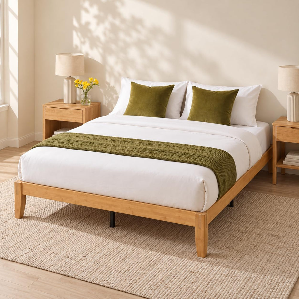 Yechen Bamboo Japanese Joinery Bed Frame, Queen Size Platform Bed Frame