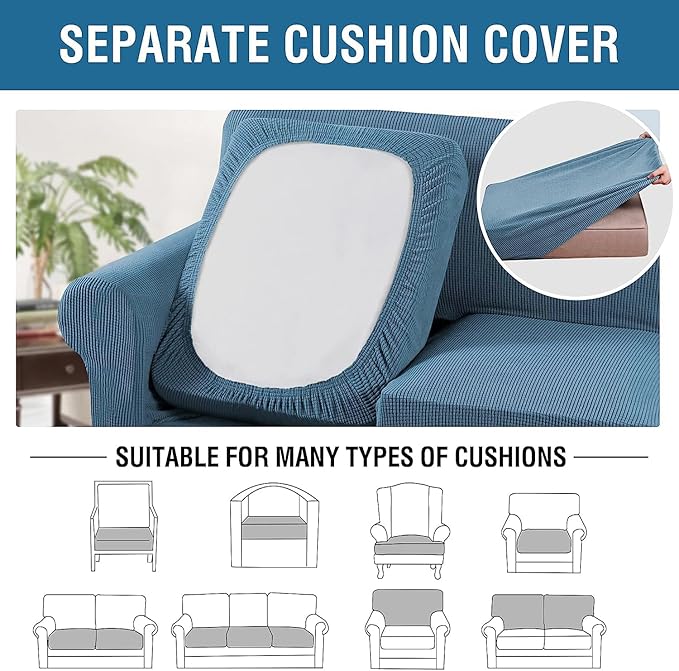 H.VERSAILTEX 3 Piece Stretch Sofa Covers - Image 5