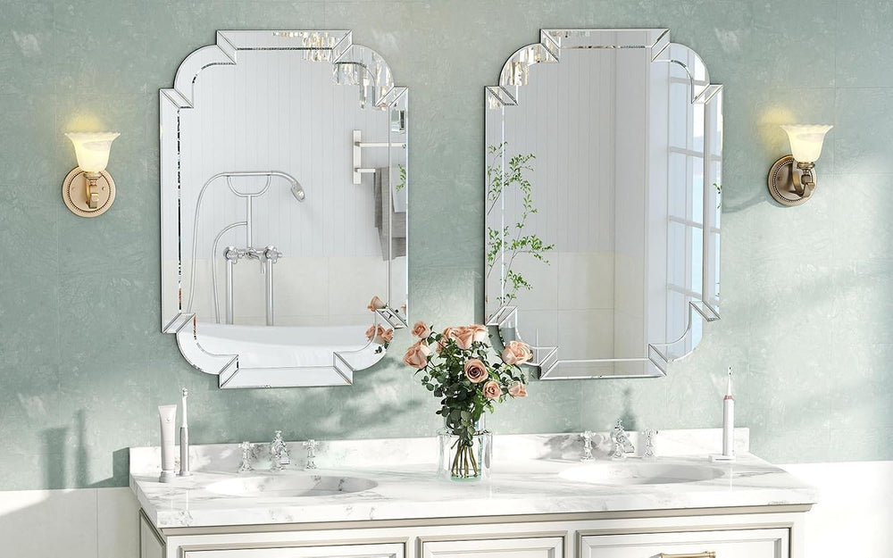 36''x24'' Bathroom Mirror with Beveled Glass, Elegant Decorat...