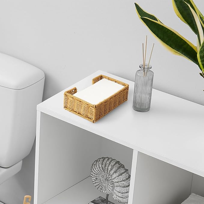Napkin Holder for Bathroom, Woven Wicker Synthetic Rattan Guest Towel Holder - Image 6