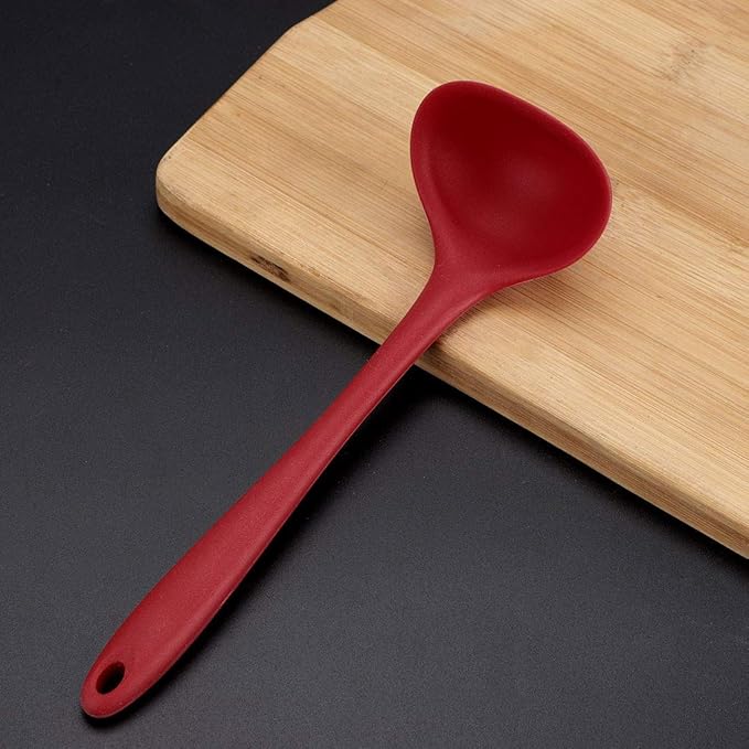 uxcell Silicone Soup Ladle Spoon 8.5 Inch Heat Resistant to 450°F One Piece - Image 2