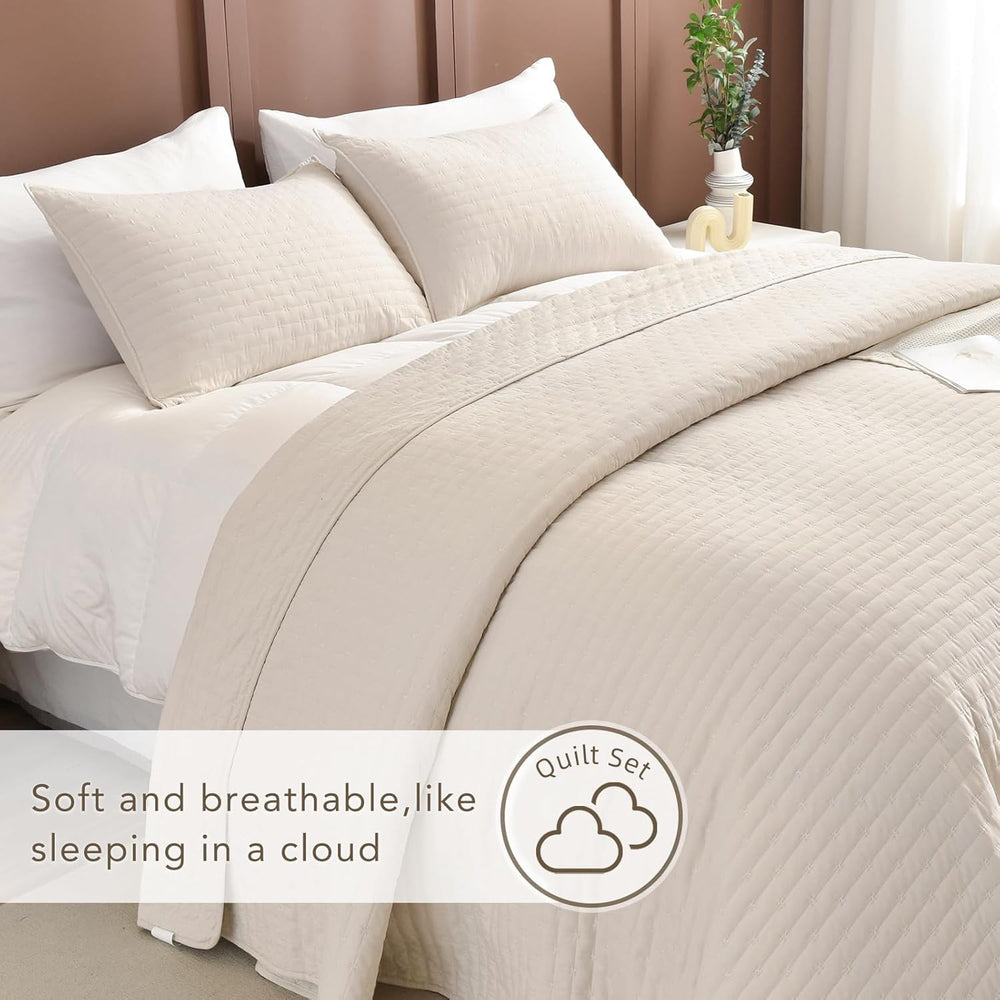 Lady Ann Oversized California King Size 120x120 Bedspread Set, 3pcs Extra Lar...