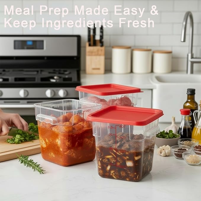 4 Pack 4QT Food Storage Containers - Image 6