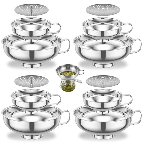 12 Piece Stainless Steel Canning Funnel Set by Unknown