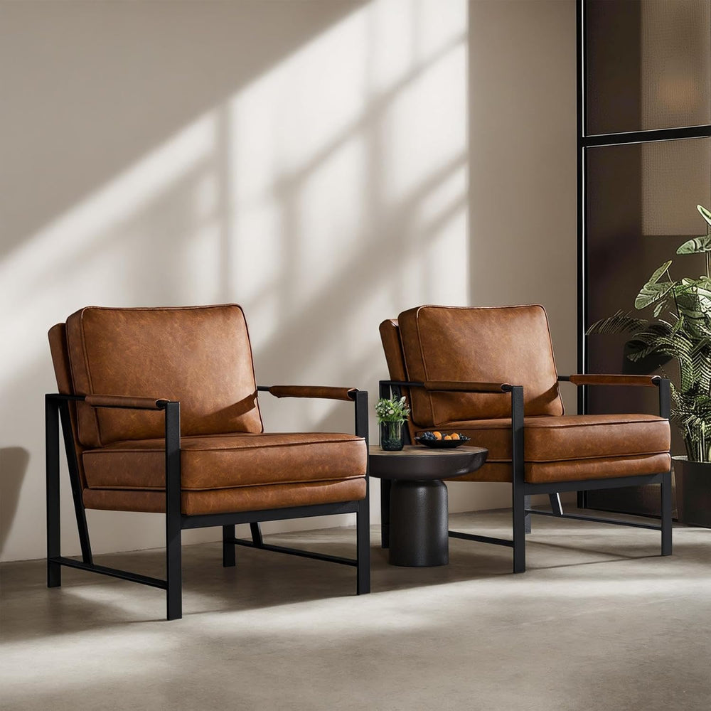 Yaheetech Mid-Century Accent Chair, Modern Armchair, Light Brown