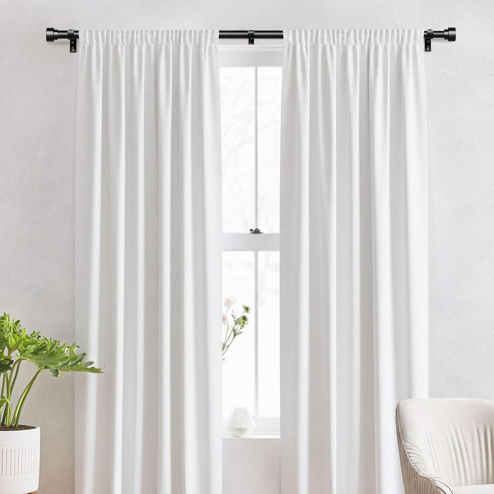 IFELS 2 Pack Heavy Duty Curtain Rods for Windows 28 to 48 Inch, 1 Inch Black ...