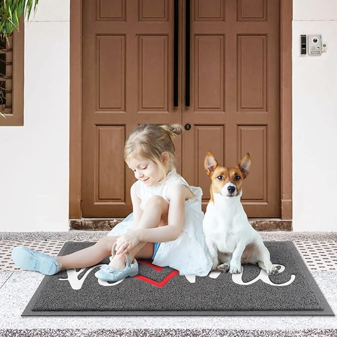 CozyBounty Black Door Mat Welcome Mats Home Non-Slip Doormat - Image 2