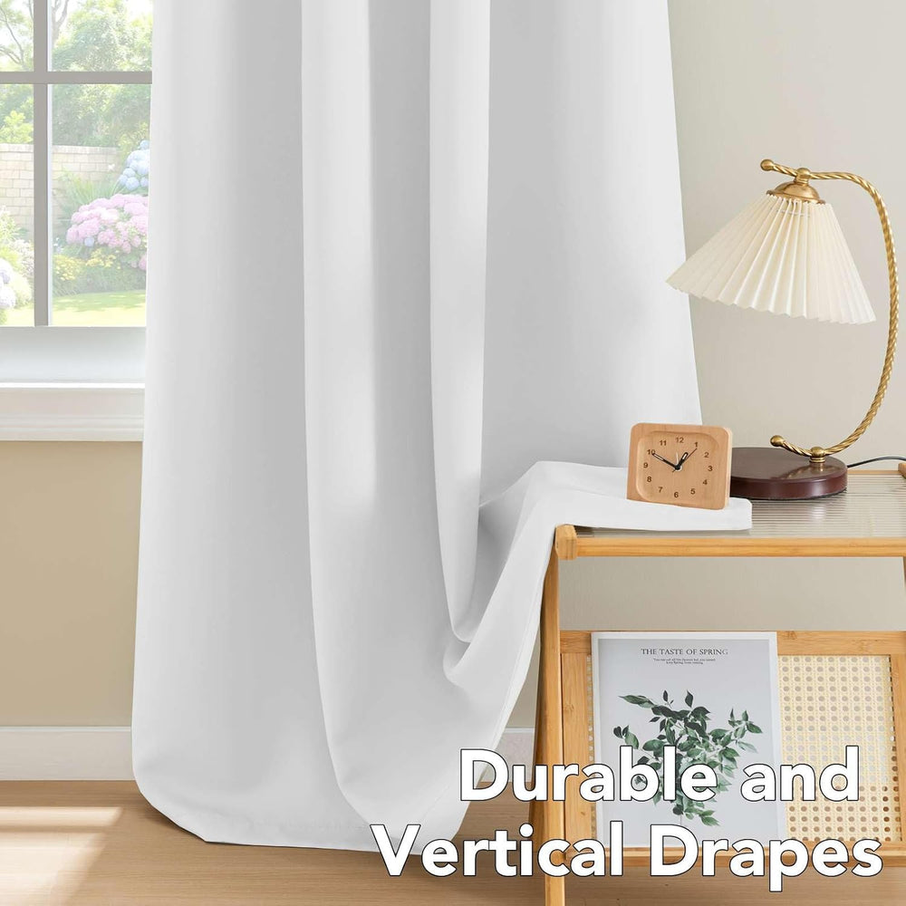 H.VERSAILTEX White Curtains 96 inches Long Window Treatment Panels/Drapes for...