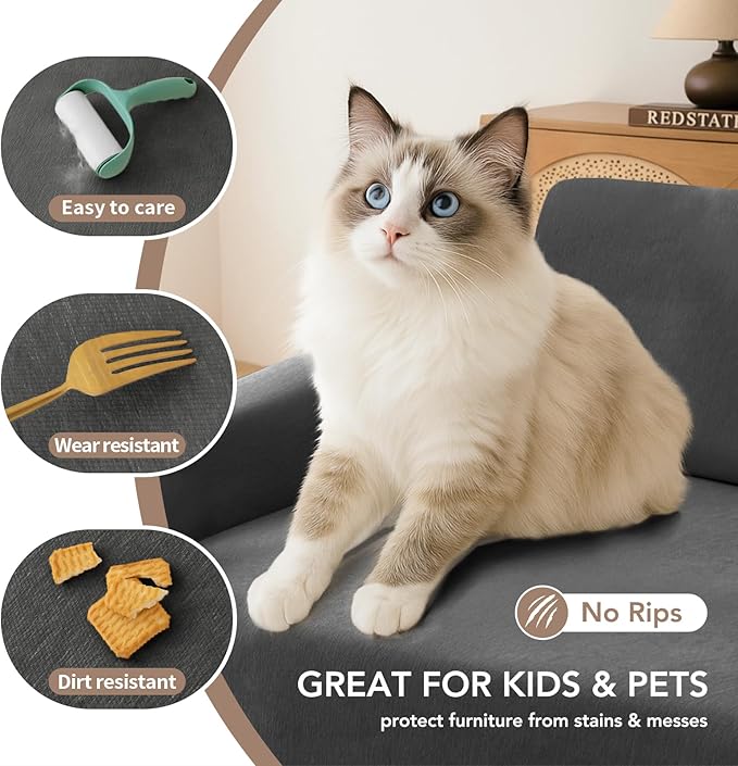 Armchair Couch Cover for Dogs 1 Cushion, Washable Recliner Covers Sofa Protector - Image 3