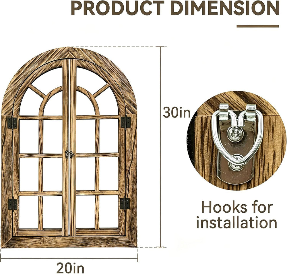 Window Mirrors for Wall Decor -Arched Wall Mirror Farmhouse Wood
