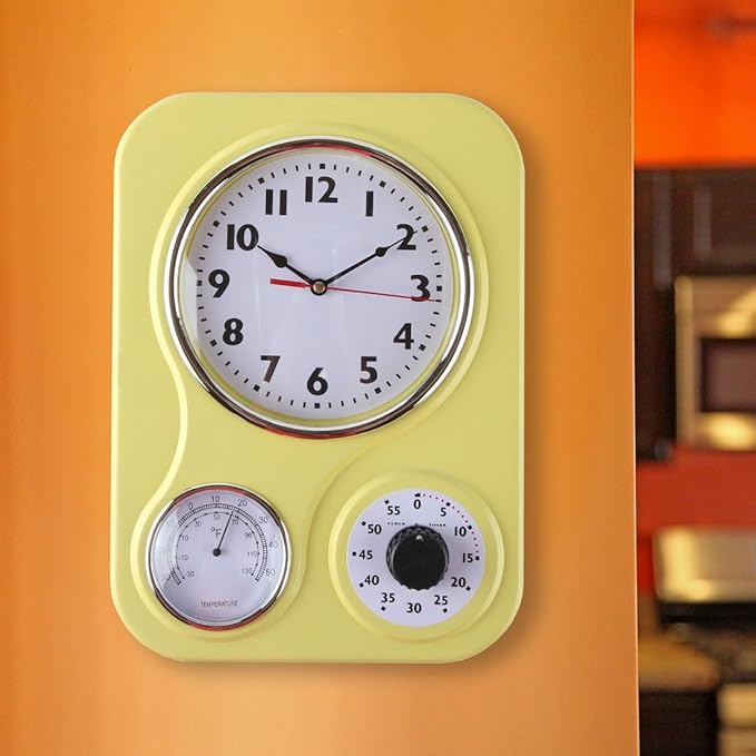 Lily's Home - 9.5 Inch x 12.5 Inch - Retro Kitchen Wall Clock, Vintage Wall - Image 3