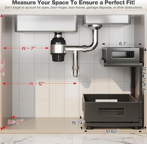 2 Pack Under Sink Organizer - Image 2
