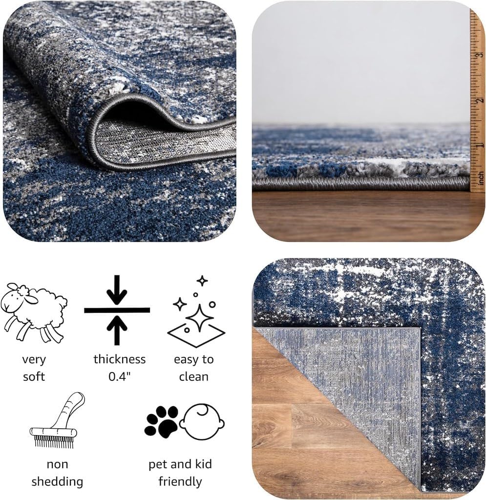 Keen Home Design Abstract Non-Shedding Area Rug, Soft Thick Pile, 4x6