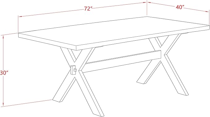 East West Furniture XT727 X-Style Modern Dining Table - a Rectangle Kitchen T...
