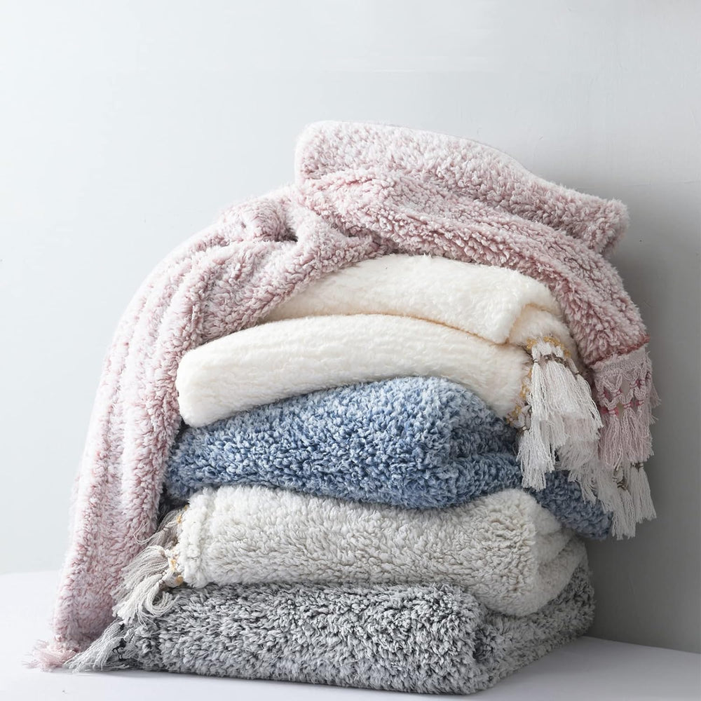 Ultra Soft Fleece Sherpa Blanket King Size,Lightweight Cozy Boho Bed Blanket ...