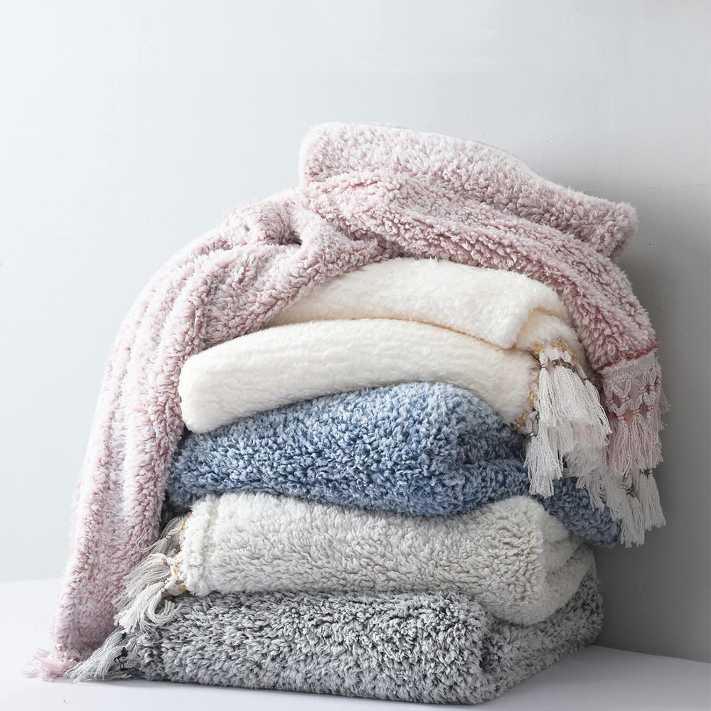 Ultra Soft Fleece Sherpa Blanket Queen Size,Lightweight Cozy Boho Bed Blanket...