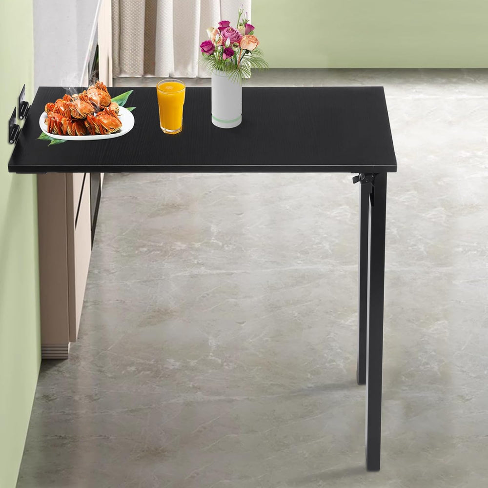 Folding Dining Table, Wall Mounted Folding Table with Support Legs, 29.52 x 1...