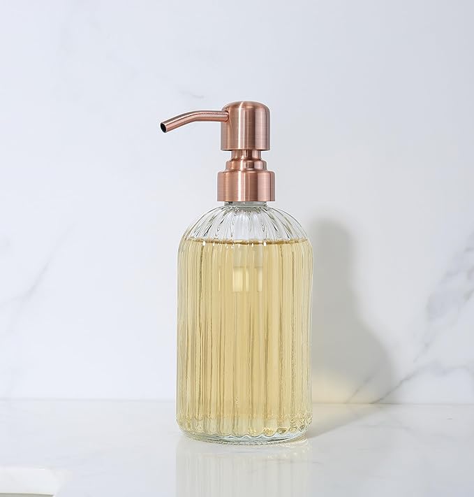 Copper Glass Bathroom Soap Dispenser - Image 5