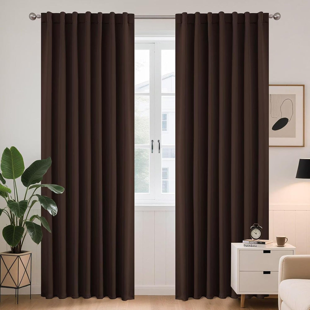 Joydeco Blackout Curtains 96 Inches Long for Bedroom, Thermal Insulated Black...