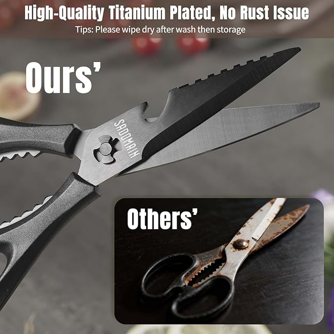 3-pack Kitchen Scissors All Purpose, Heavy Duty Kitchen Shears