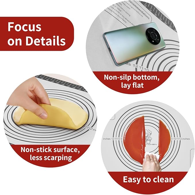 Silicone Baking Mat with Measurement, Non Stick Siliocne Pastrty Mat - Image 7