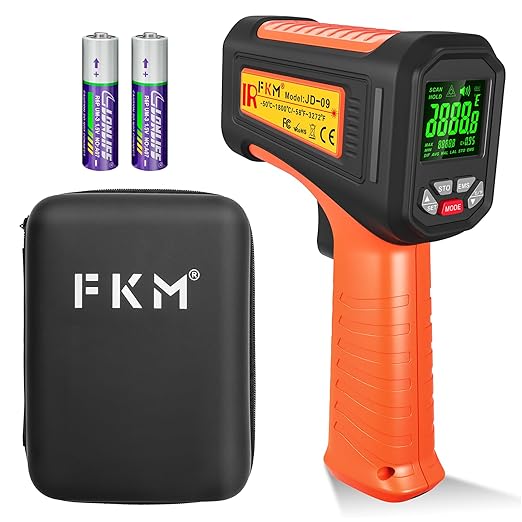 50:1-58°F ~3272°F FKM Infrared Thermometer High Temperature Gun, Non Contact by FKM