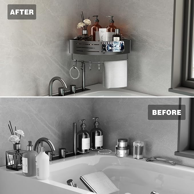 Voldra Corner Shower Caddy Suction Cup, Corner Shower Shelves No Drilling - Image 7