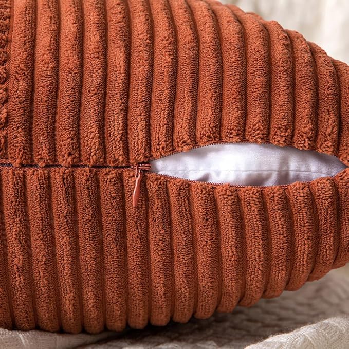 MIULEE Dark Rust Decorative Throw Pillow Covers 18x18 Inch - Image 3