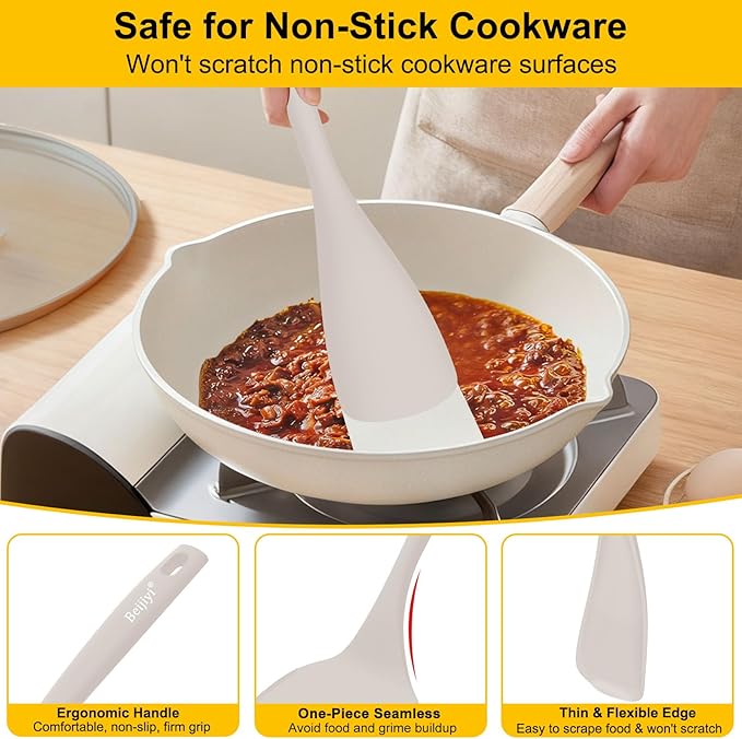 Beijiyi Silicone Spatula Set of 4, 600°F Heat Resistant, BPA Free Kitchen - Image 3
