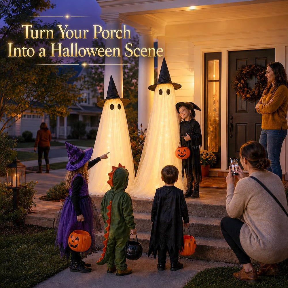 2 Pack 5 Ft Large Light Up Ghost Decor - Halloween Decorations Outdoor