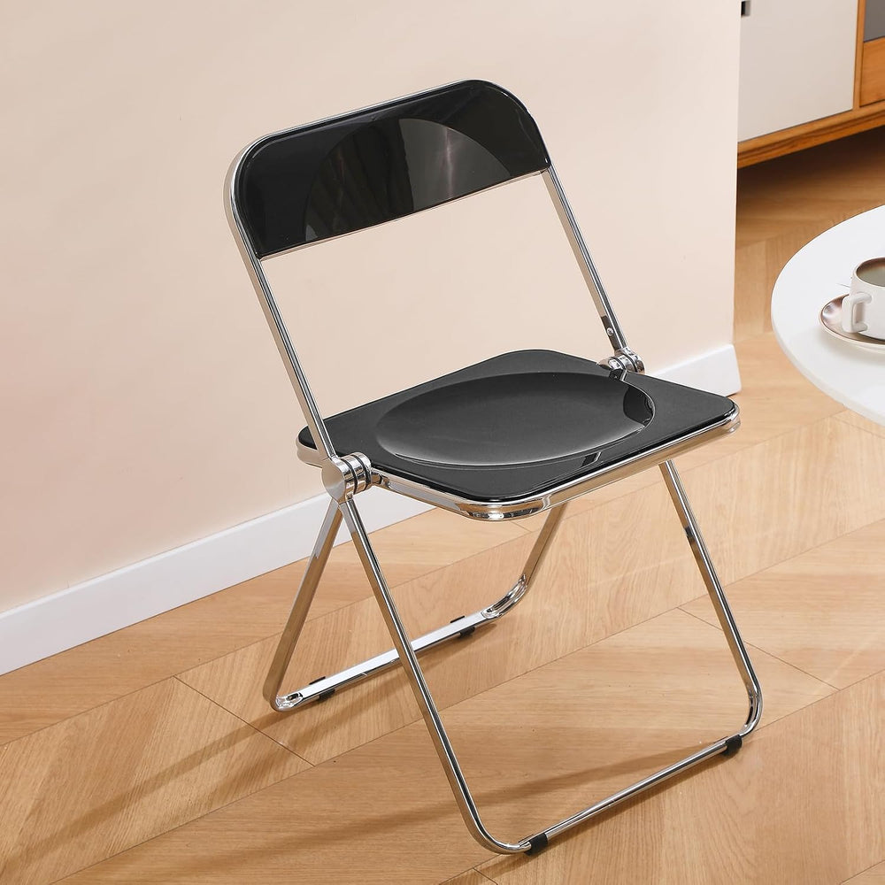 Acrylic Folding Chair Morden Chrome Chair-Black