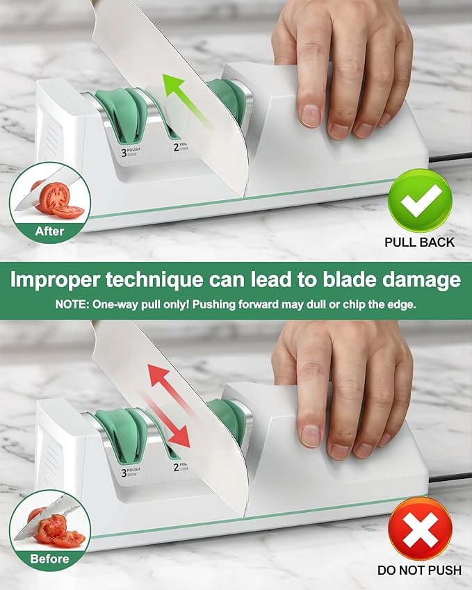 Electric Knife Sharpener with Replaceable Sharpening Head Easy to Change