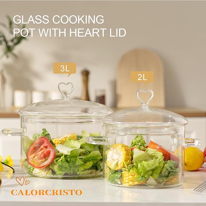 2 L Glass Cooking Pot with Lid, Simmer Pot - Image 6
