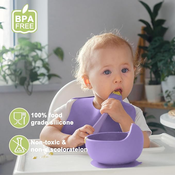 Silicone Baby Feeding Set | Baby Led Weaning Supplies Includes Suction Bowls - Image 3