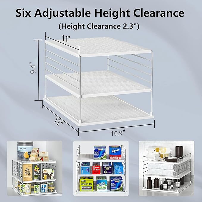 2 PACK Cabinet Organizer for Foil and Plastic Wrap- Divided Compartment Holder - Image 3