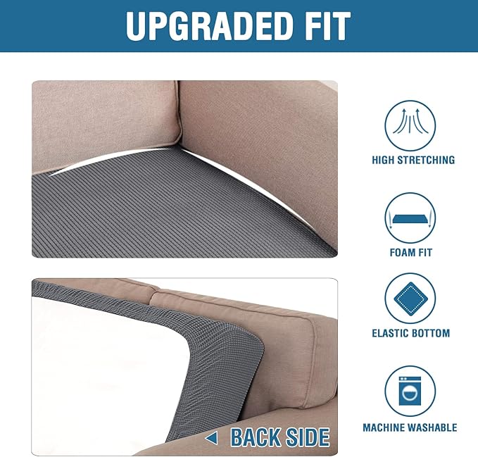 H.VERSAILTEX Super Stretch Individual Seat Cushion Covers Sofa Covers Couch - Image 6