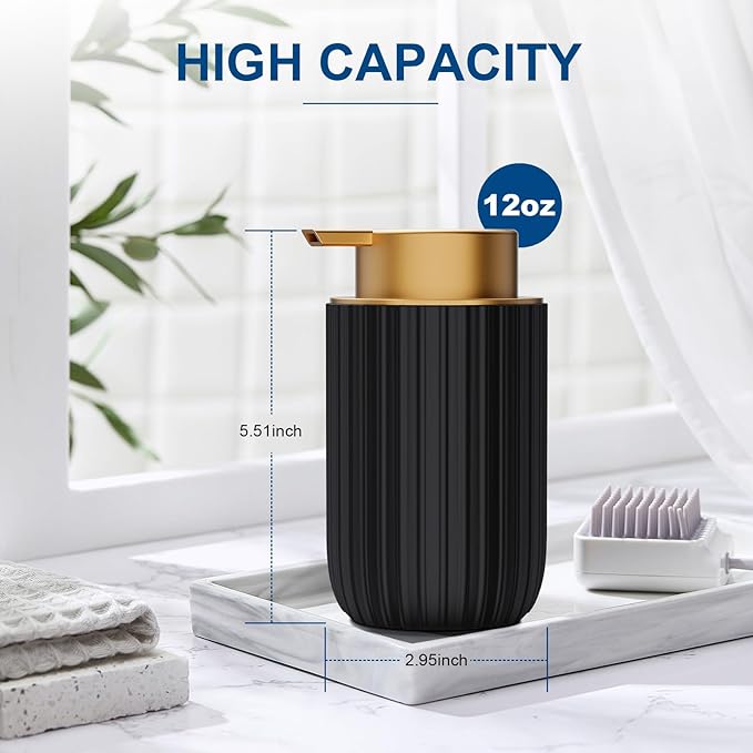 Ceramic Foaming Soap Dispenser, 12 oz Bathroom Foam Hand Soap Dispenser - Image 6
