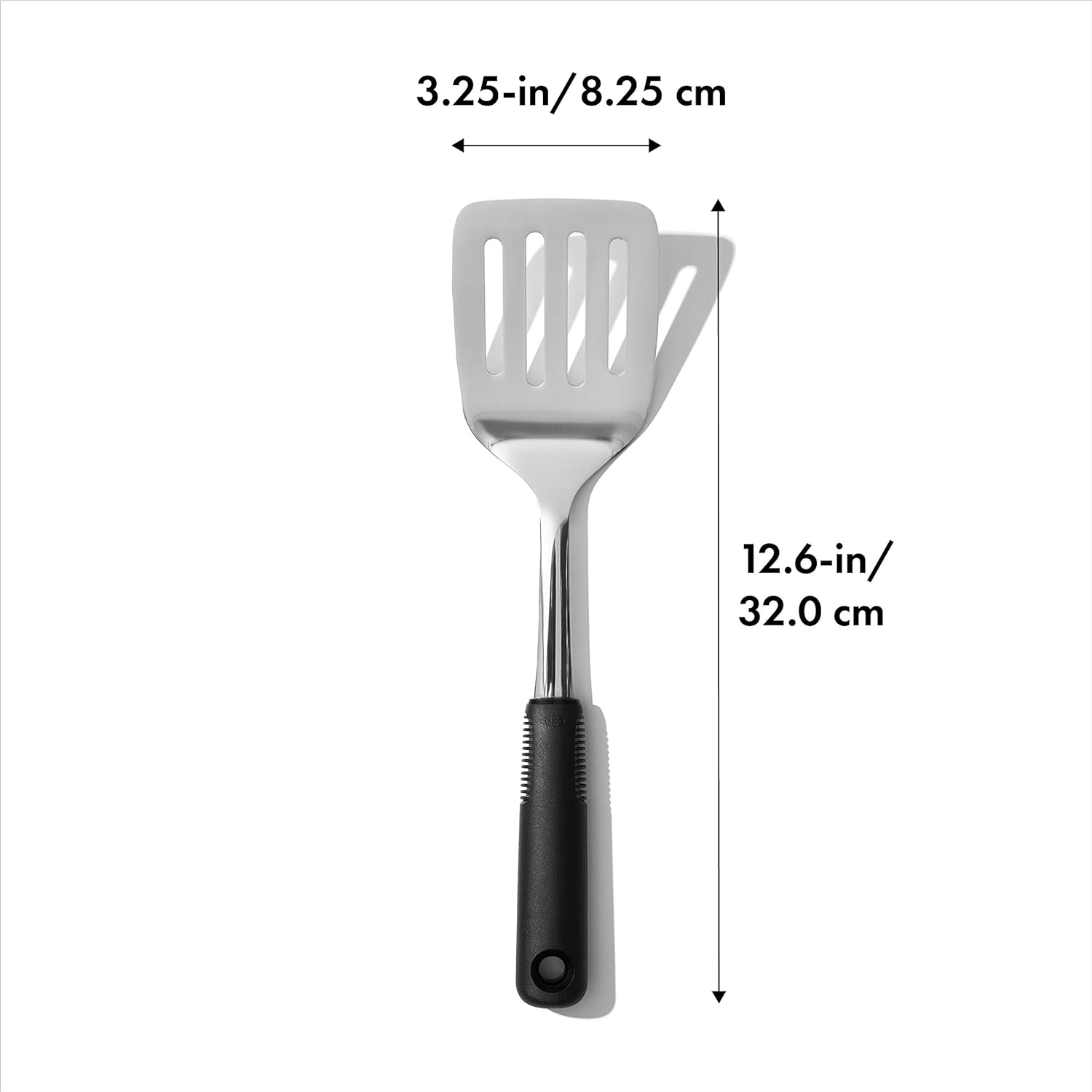 OXO Good Grips Stainless Steel Turner, Cooking Spatula, Heat Resistant | Flexible Head For Fish, Stainless Steel Spatula, Comfortable Grip, Kitchen Turner For Grilling