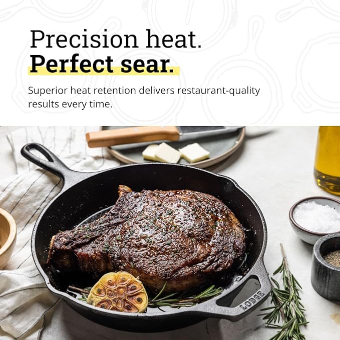 Lodge Seasoned Cast Iron Skillet Set 8, 10.25 & 12 Inches - Image 4